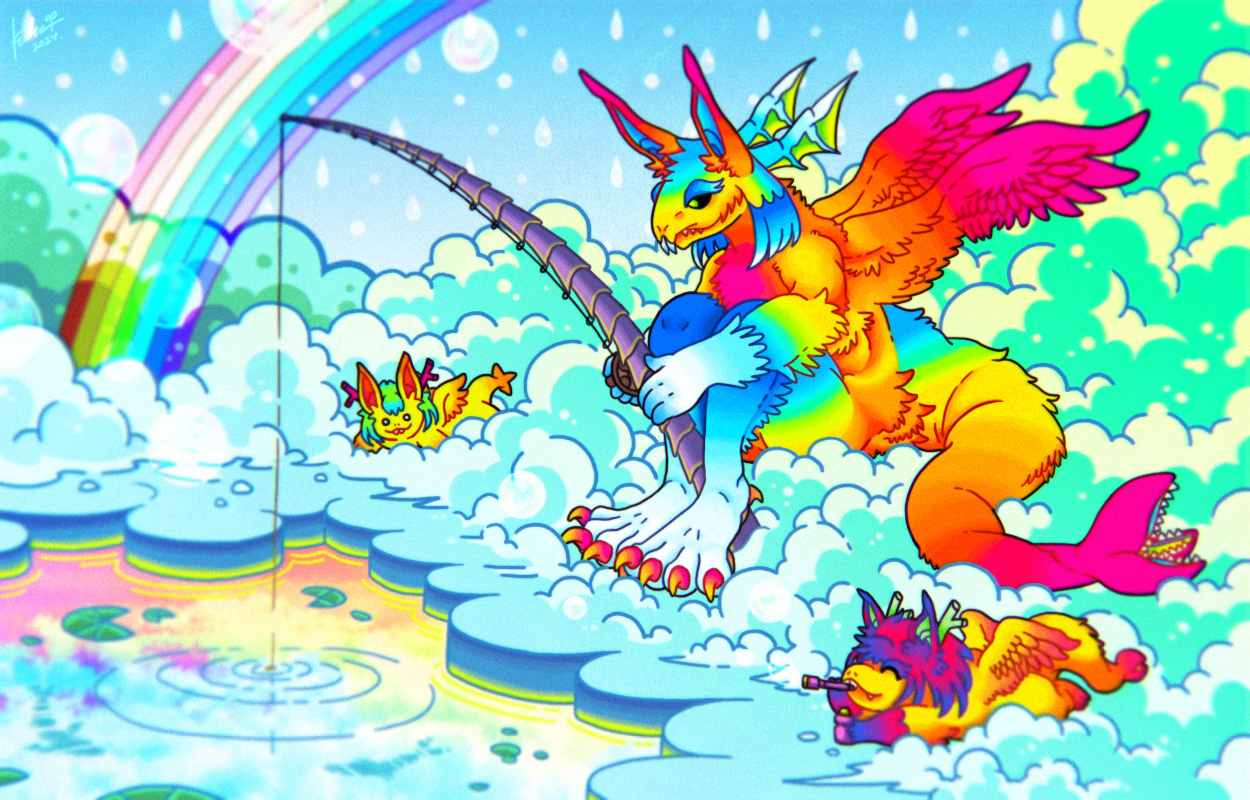 虹色竜の魚釣り