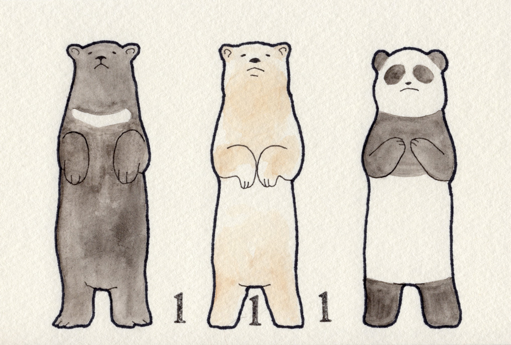 ニホンツキノワグマ/ホッキョクグマ/パンダ